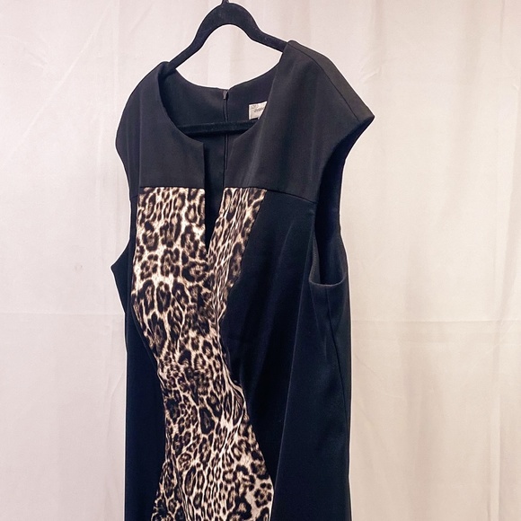 Women's Illusion Dress Sexy Leopard Print Classic Sheath Dress Barn Outfit Lady - Picture 2 of 13